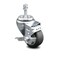 Service Caster 3.5 Inch Thermoplastic Rubber Swivel 3/8 Inch Threaded Stem Caster with Brake SCC-TS20S3514-TPRB-TLB-381615 - alternate 1